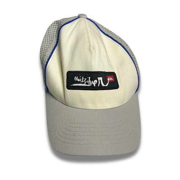 Quiksilver Grounder Trucker Hat Flexfit Beige/Gray Mesh - Picture 2 of 5